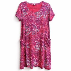 J. Jill Red/Blue Floral Print Dress